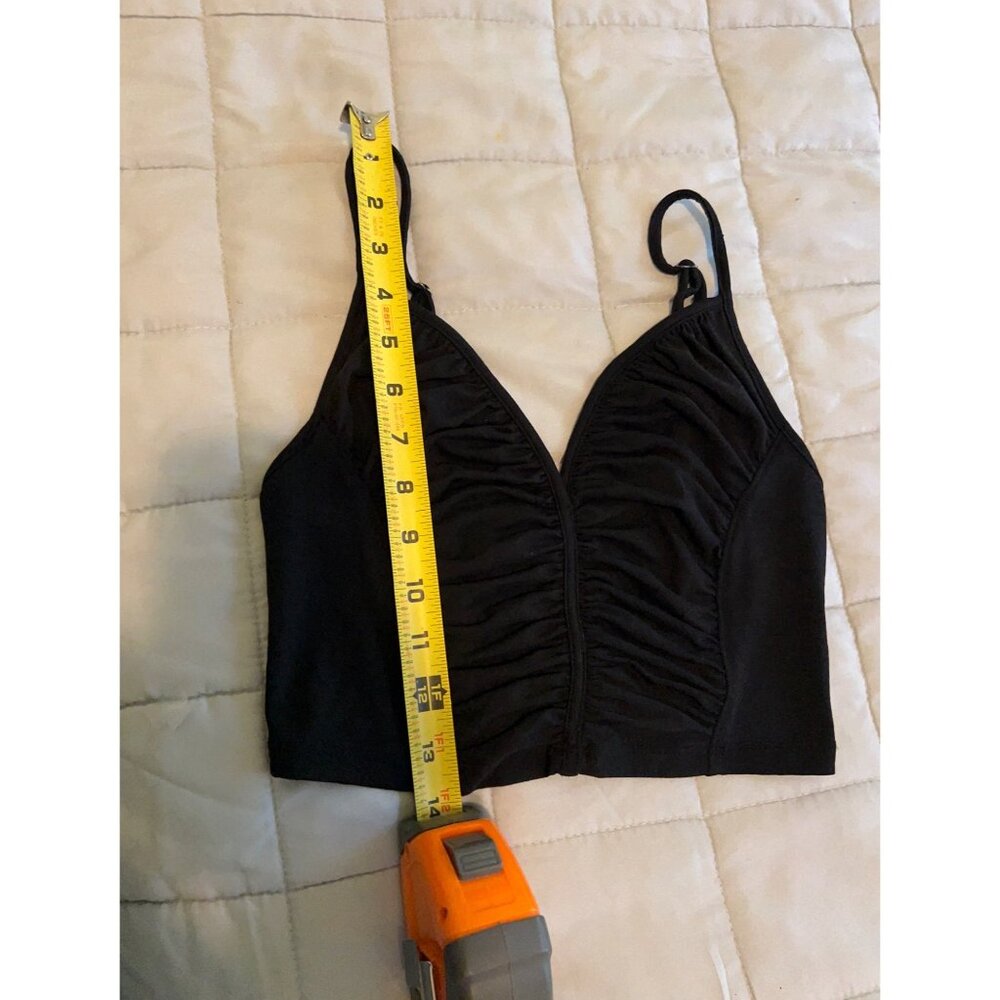 Urban Outfitters/ Women’s Crop Top/ Black/Ruched Crop drawstring/ Small - Picture 9 of 12
